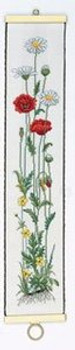 7713211 Eva Rosenstand Kit Poppy Bellpull 5" x 26"; Linen; 26ct