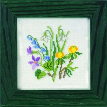 7714420 Eva Rosenstand Kit Garden Spring Mini 5" x 5"; Linen; 30ct