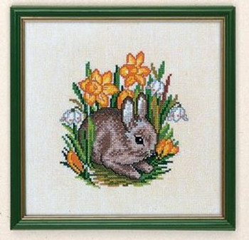 7712889 Eva Rosenstand Kit Young Hare  8" x 8"; Linen; 26ct 