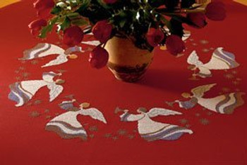 77124520 Eva Rosenstand Kit Angels Tablecloth 48" x 48"; Aida; 11ct