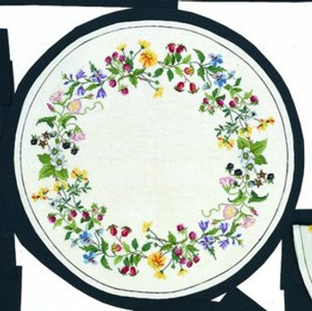 77051740 Eva Rosenstand Kit Birdweed Wreath 17" round; Linen; 30ct