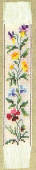 77341413 Eva Rosenstand Kit Floral Bookmark 8"; Linen; 25ct