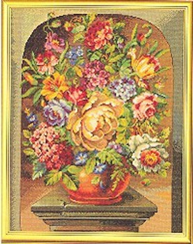 7712531 Eva Rosenstand Kit Bouquet On Pedestal 22" x 27"; Linen; 20ct