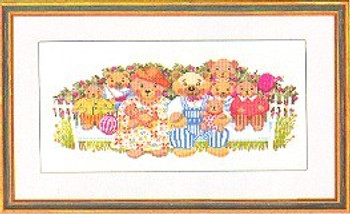 7714001 Eva Rosenstand Kit Teddy Bear Family 12" x 20"; Linen; 25ct