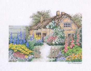 7714466 Eva Rosenstand Kit Cottage With Garden 16" x 12" 26ct 