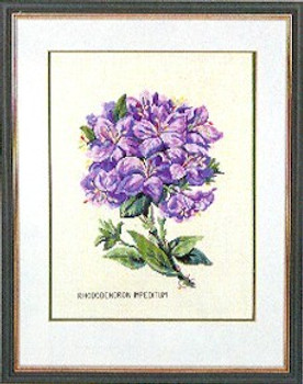7712894 Eva Rosenstand Kit Purple Rhododendron 14" x 18"; Linen; 25ct