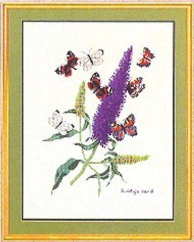 7712739 Eva Rosenstand Kit Butterflies & Stem 16" x 20" ; Linen; 25ct