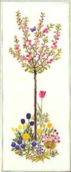 77082864 Eva Rosenstand Kit Floral Tree 16" x 38" ; Linen; 25ct
