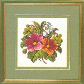 7714117 Eva Rosenstand Kit Flowers 8" x 8"; Linen; 25ct