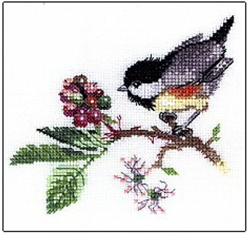 HCK568 Heritage Crafts Kit Chick Berry by Valerie Pfeiffer 5" x 5"; Evenweave; 28ct