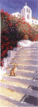 HCK526 Heritage Crafts Kit Greek Steps by John Clayton 4.25" x 12.25"; Evenweave; 28ct