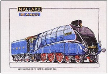 HCK125 Heritage Crafts Kit Mallard - Trains by Dave Shaw 7.75" x 11.75"; Evenweave; 28ct