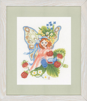 PN147156 Lanarte Kit Wild Strawberry Girl  8" x 11"; Aida; 14ct