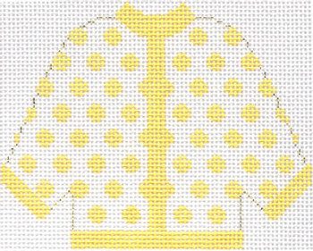 SN48 Yellow Polka Dot Cardigan Ornament 5.5 x 4.5 13 Count Silver Needle Designs