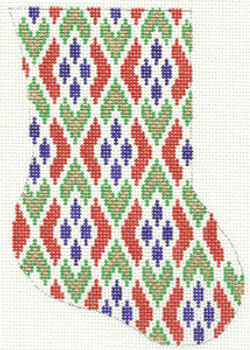 SN274 Bargello Minisock 4 x 5.5 18 Count Silver Needle Designs