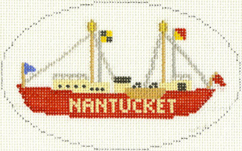 SN508 Nantucket Lightship Ornament 5 x3 18 Count Silver Needle Designs