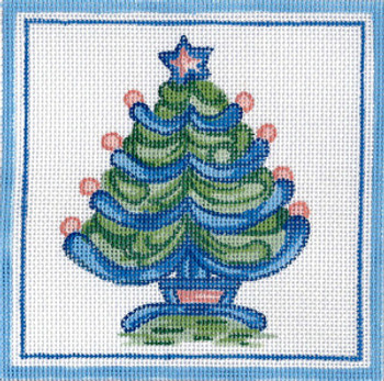 SNH36 Small Christmas Tree 5 x5 18 Count Hadley Potter Silver Needle Designs