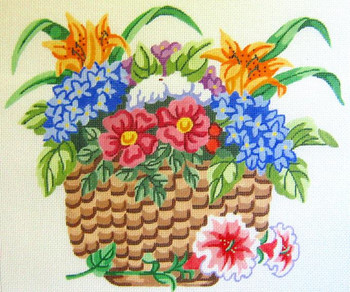 SN31 Nantucket Flower Basket 12 x 15 13 Count Silver Needle Designs