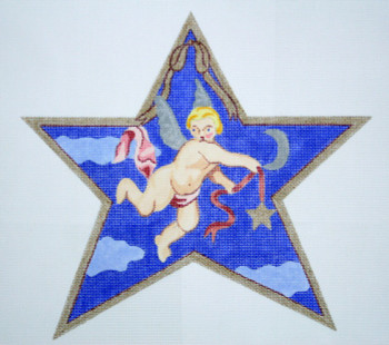 SN170 Treetop Cherub Star 10.5 x 10 18 Count\ Silver Needle Designs