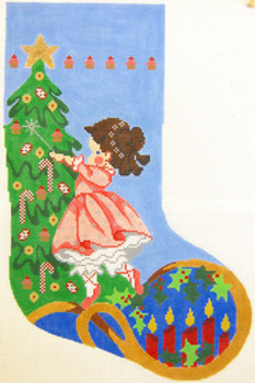 SN312 Sugar Plum Fairy Christmas Stocking 12 x 18 12 Count Silver Needle Designs