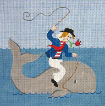 SN262 Sailor on the Whale 7.5 x 7.5 18 Count Silver Needle Designs