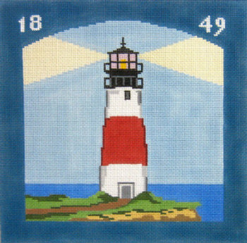 SN217 Sankaty Head Lighthouse 10 x 10 13 Count Silver Needle Designs