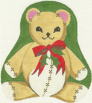 SN322 Christmas Teddy 5 x6 18 Count Silver Needle Designs 