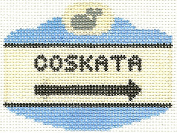 SN517 Coskata Sign Ornament 2.5 x 3.5 18 Count Silver Needle Designs