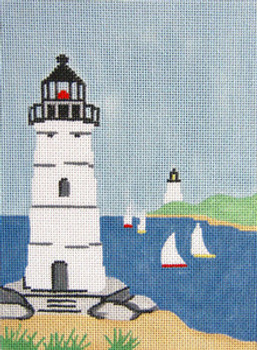 SN291 Harbor Lighthouses 5.25 x 7.25 18 Count Silver Needle Designs