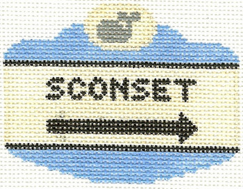 SN532 Sconset Sign Ornament 2.5 x 3.5 18 Count Silver Needle Designs