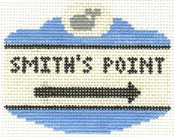 SN536 Smith's Point Sign Ornament 2.5 x 3.5 13 Count Silver Needle Designs