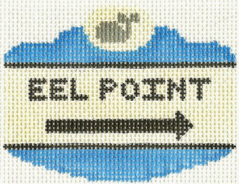 SN519 Eel Point Sign Ornament 2.5 x 3.5 13m  Count Silver Needle Designs