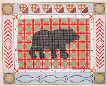 SN555 Bear Silhouette 10.5 x 8.25 13 Count Silver Needle Designs