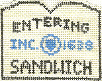 SN584 Sandwich Sign Ornament 2.5 x 3 18 Count Silver Needle Designs