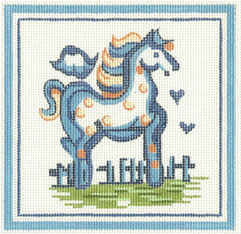 SNH03 Horse 11 x 11 13 Count Hadley Pottery Silver Needle Designs