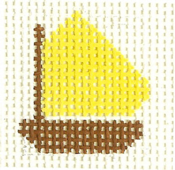 SNM27 Yellow Boat Mini 2 x2 13 Count Silver Needle Designs