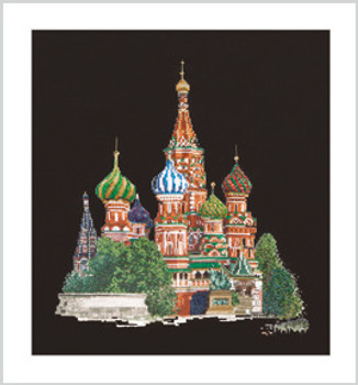 GOK513B Thea Gouverneur Kit St. Basils Cathedral Moscow  aida black 13" x 14"; Aida; 18ct