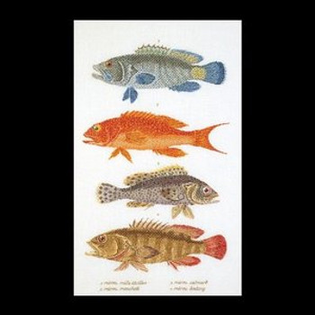 GOK2044 Thea Gouverneur Kit Fish Panel 17" x 27"; Linen; 32ct