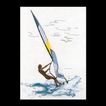GOK1010 Thea Gouverneur Kit Wind Surfing 16" x 24"; Linen; 25ct