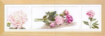 GOK433 Thea Gouverneur Kit Peony 32.5" x 7.5"; Aida; 18ct