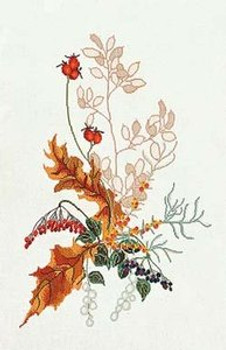 GOK828 Thea Gouverneur Kit Autumn Arrangement 17" x 26"; Linen; 30ct