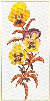 GOK808 Thea Gouverneur Kit Pansy Faces 7-1/2" x 14"; Linen; 30ct