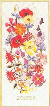 GOK839 Thea Gouverneur Kit Summer Bouquet 8" x 17-1/2"; Linen; 30ct