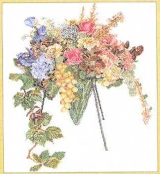 GOK2051 Thea Gouverneur Kit Bouquet 15" x 19"; Linen; 30ct