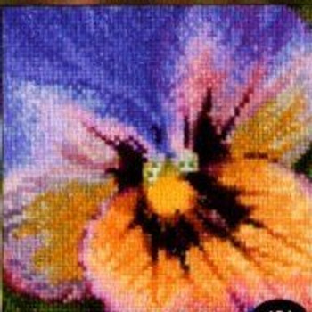 GOK454A Thea Gouverneur Kit Pansy 54 4" x 4"; Aida; 18ct