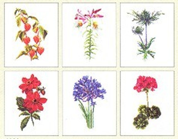 GOK3082 Thea Gouverneur Kit Six Floral Patterns  6-1/2" x 8" each; Linen; 36ct