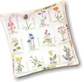 GOK2074 Thea Gouverneur Kit Wild Flowers Pillow Case 16" x 16" (1 Pillow Square); Jobelan; 25ct