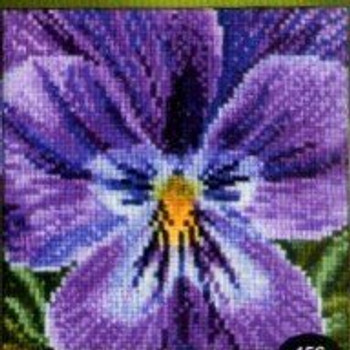 GOK456A Thea Gouverneur Kit Pansy 56 4" x 4"; Aida; 18ct