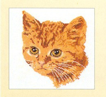 GOK931 Thea Gouverneur Kit Tiger Cat 12" x 16"; Linen; 25ct