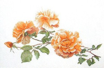 GOK414 Thea Gouverneur Kit Orange Rose 26" x 17"; Linen; 36ct